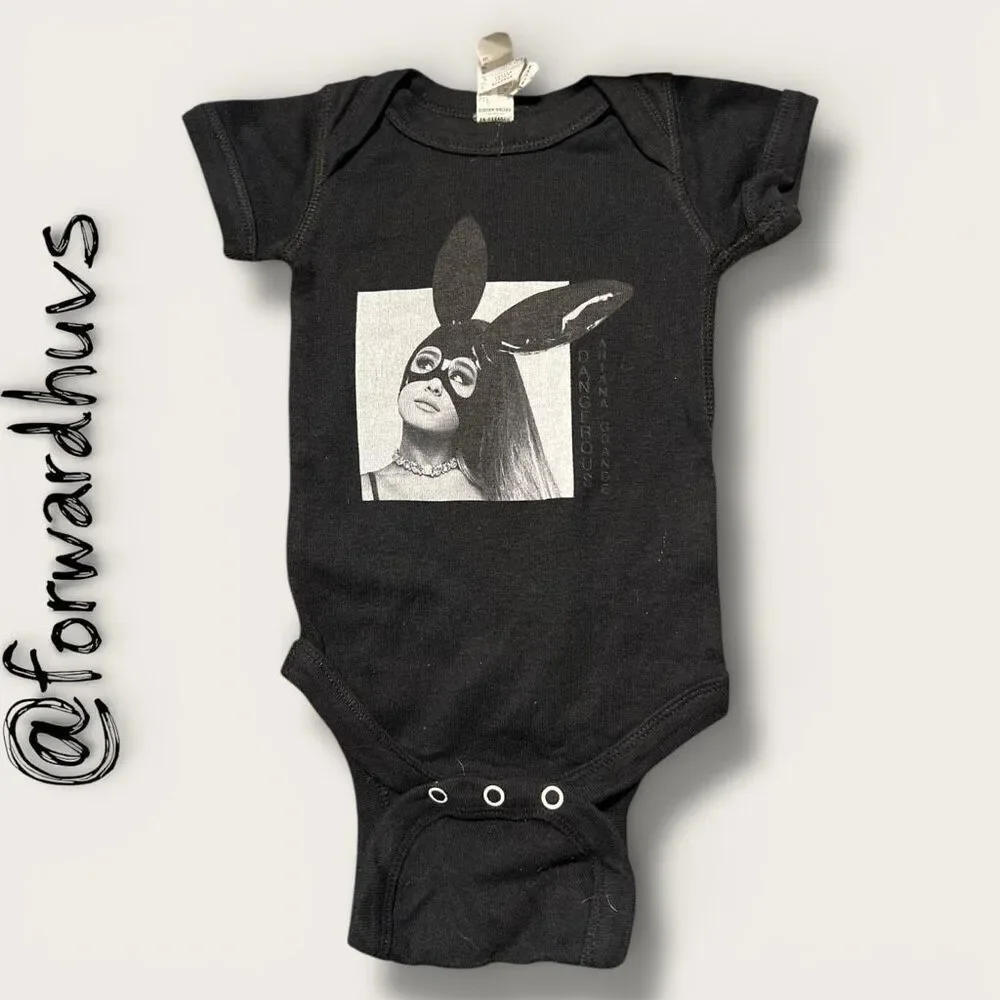 Ariana Grande “Dangerous Woman” Baby Onesie – Black – Rabbit Skins – Newborn